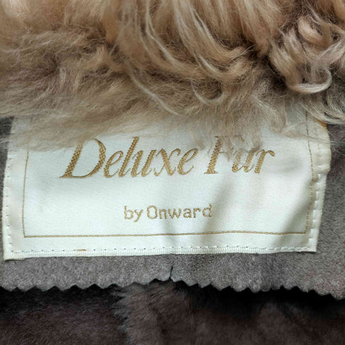 Deluxe Fur レザー切替 ライニングファー ベルテッドコート レディース