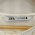 ザラ ZARA シワ加工 ラメ ノーカラーシャツ ブラウス レディース import:S