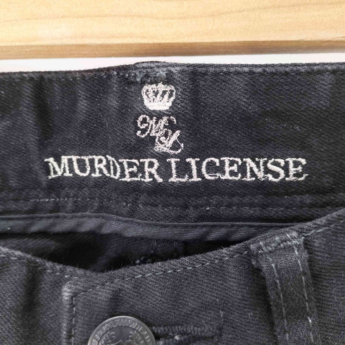 MURDER LICENSE バックポケットデザイン ダメージ加工ブラックデニム メンズ 42