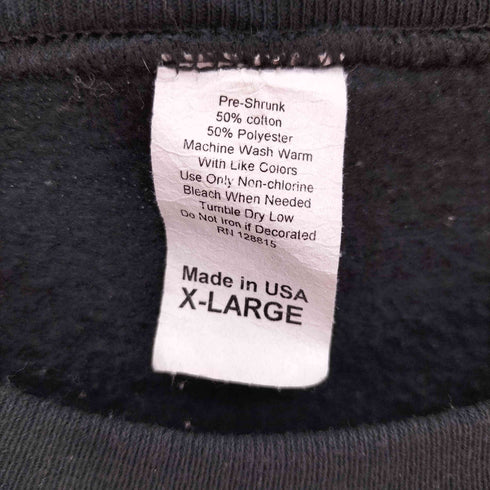 USA製 前V 裏起毛 コットン ポリ クルーネック スウェット メンズ import:XL
