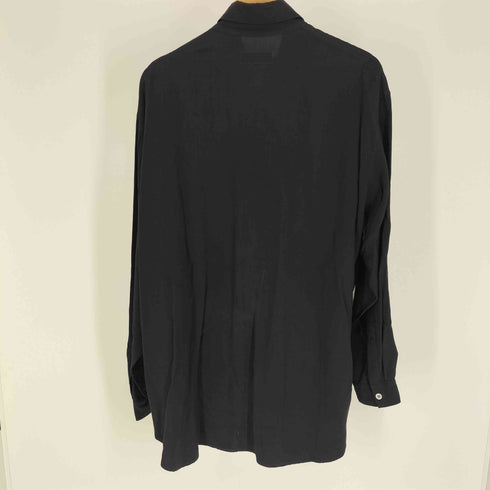 ヨウジヤマモトプールオム Yohji Yamamoto POUR HOMME 80-90S 丸文字タグ 変形 フリル レギュラーカラー L/S シャツ メンズ JPN:M