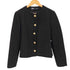 ザラ ZARA ノーカラー ツイードジャケット 金ボタン レディース import:M