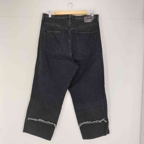 エンハーモニックタヴァーン ENHARMONIC TAVERN Layered Denim Pants -black メンズ 48