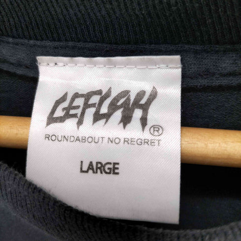 レフラー Leflah 両面プリントクルーネック長袖Tシャツ メンズ JPN:L