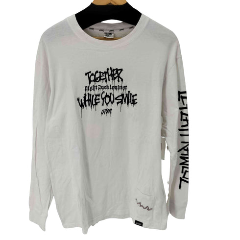 レフラー Leflah スマイルバックプリントクルーネック長袖Tシャツ メンズ JPN:L