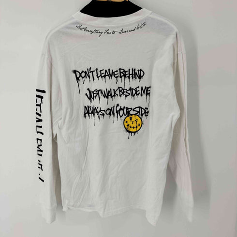レフラー Leflah スマイルバックプリントクルーネック長袖Tシャツ メンズ JPN:L