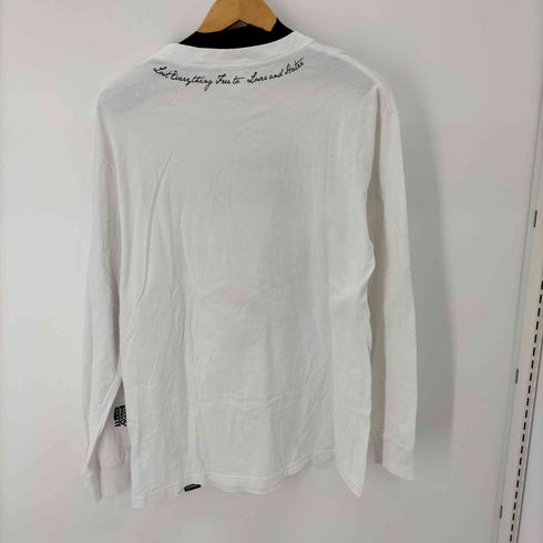 レフラー Leflah 袖プリント スマイルクルーネック長袖Tシャツ メンズ JPN:L