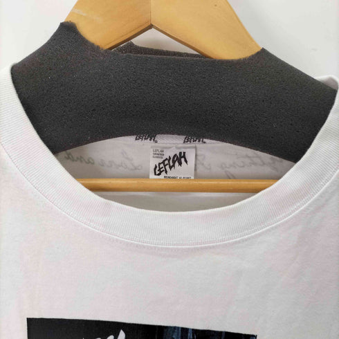 レフラー Leflah 袖プリント スマイルクルーネック長袖Tシャツ メンズ JPN:L