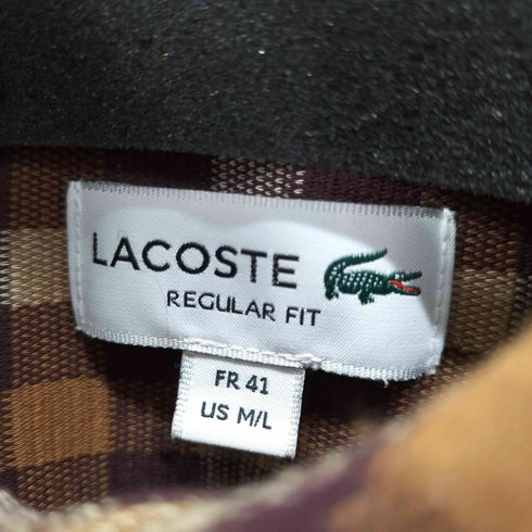 ラコステ LACOSTE REGULAR FIT ジャージネルチェックシャツ メンズ 41 M/L