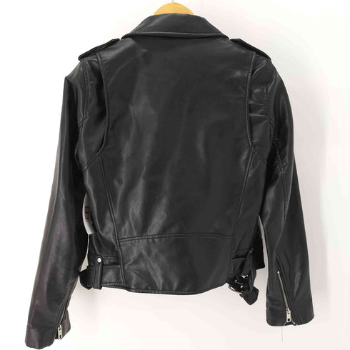 ザラ ZARA フェイクレザーダブルライダースジャケット レディース import:L