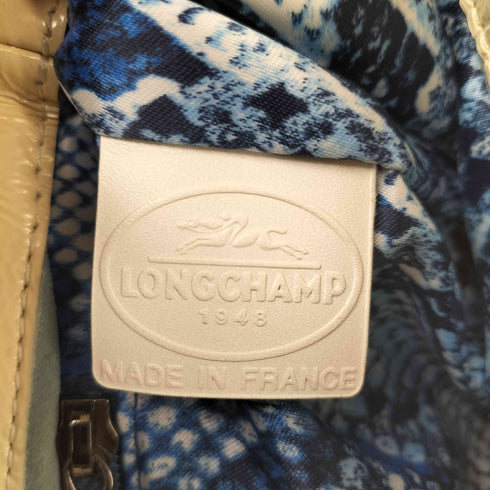 ロンシャン LONGCHAMP 裏地パイソン 2way ロゴデザインエナメルバッグ レディース