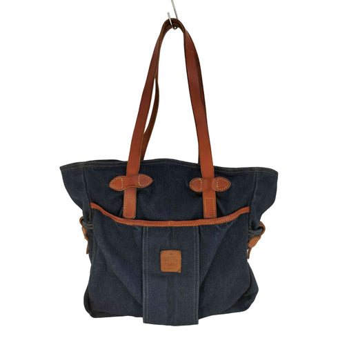 フィルソン FILSON USA製 レザーハンドル パッチ デニム トートバッグ メンズ ONE SIZE