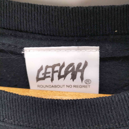 レフラー Leflah 両面プリント クルーネック半袖Tシャツ メンズ JPN:L