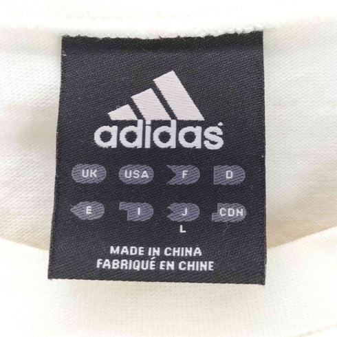 アディダス adidas 刺繍 サイドライン クルーネック 半袖Tシャツ メンズ JPN:L