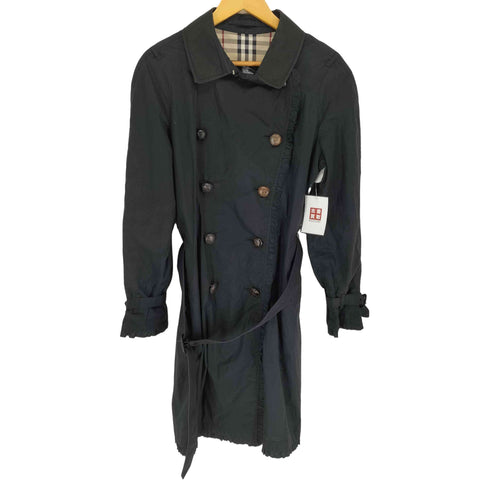 バーバリーロンドン BURBERRY LONDON MADE IN ENGLAND フリルデザイン裏地ノヴァチェックトレンチコート レディース