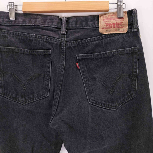 リーバイス Levis straight fit 505 ブラックデニム メンズ 32×30