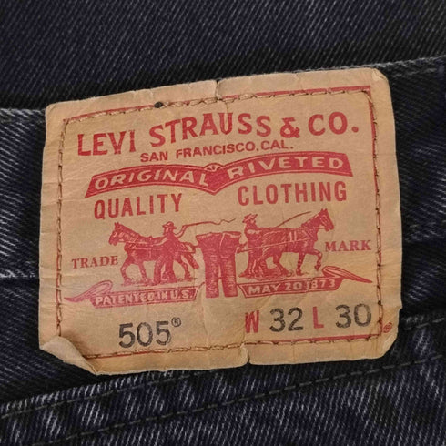 リーバイス Levis straight fit 505 ブラックデニム メンズ 32×30