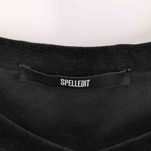 SPELLEDIT フロント刺繍 ベロアノースリーブキャミ レディース