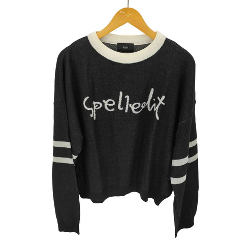 SPELLEDIT ロゴ アームライン L/S ニット レディース