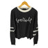 SPELLEDIT ロゴ アームライン L/S ニット レディース