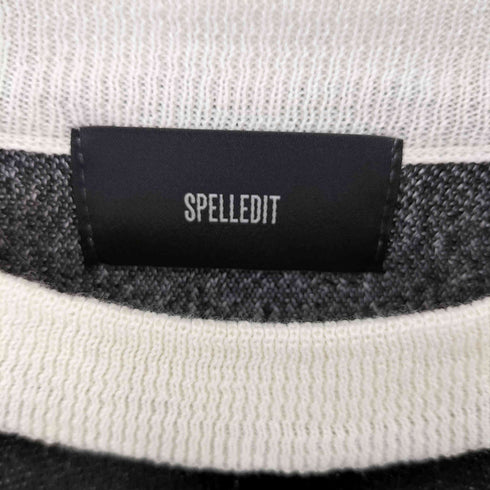 SPELLEDIT ロゴ アームライン L/S ニット レディース
