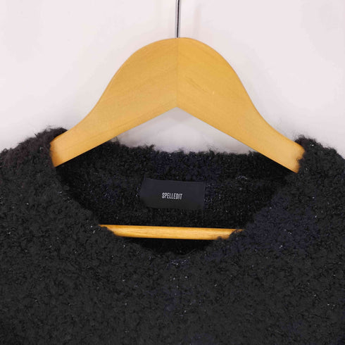 SPELLEDIT 無地 プードル クロップド L/S ニット レディース