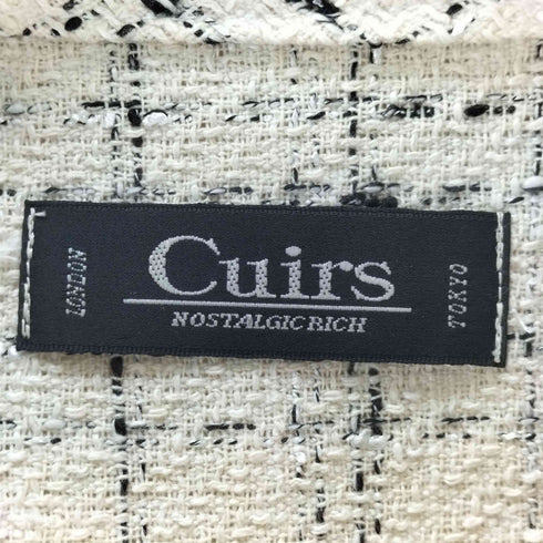 キュイー Cuirs チェックツイードバンドカラークロップアウターシャツ メンズ FREE