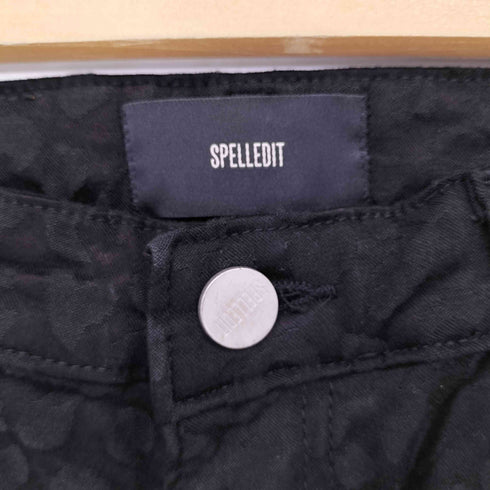 SPELLEDIT レオパード エンボスフレアパンツ レディース