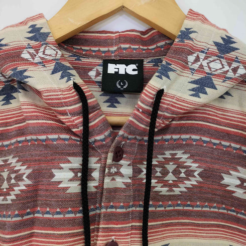 エフティーシー FTC HOODED ORTEGA SHIRT ネイティブ柄 フーデットシャツ メンズ JPN:L
