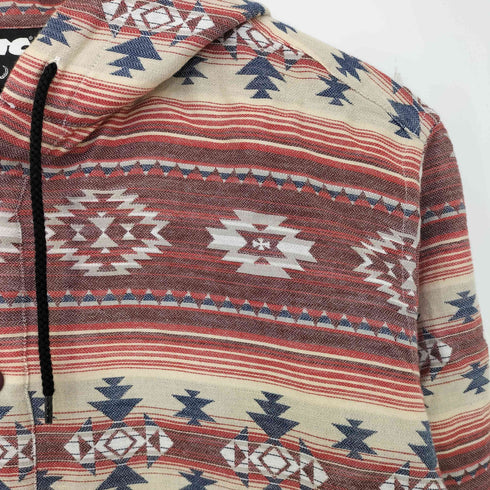 エフティーシー FTC HOODED ORTEGA SHIRT ネイティブ柄 フーデットシャツ メンズ JPN:L