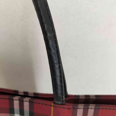 バーバリーロンドン BURBERRY LONDON レザーハンドルチェック柄ナイロントートバッグ MADE IN ITALY レディース