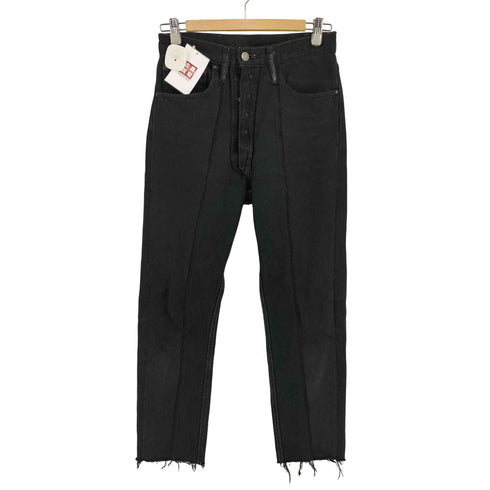 PHOTOCOPIEU DORIS ボタンフライ 再構築 ブラックデニムパンツ レディース JPN:36