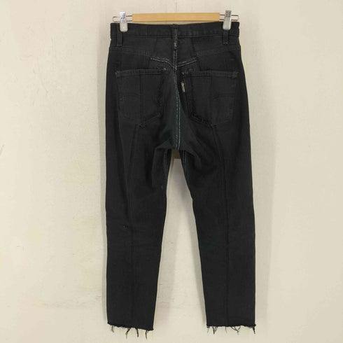 PHOTOCOPIEU DORIS ボタンフライ 再構築 ブラックデニムパンツ レディース JPN:36