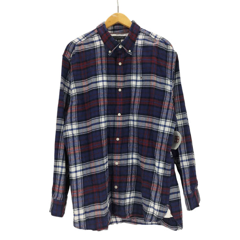 トミーヒルフィガー TOMMY HILFIGER ミニロゴ刺繍チェックネルシャツ メンズ import:XL