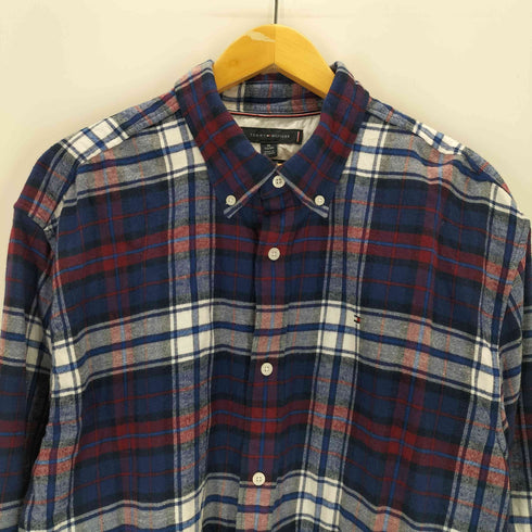 トミーヒルフィガー TOMMY HILFIGER ミニロゴ刺繍チェックネルシャツ メンズ import:XL