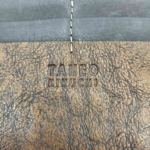 タケオキクチ TAKEO KIKUCHI ロゴ刻印 レザーウォレット 長財布 メンズ