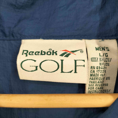 リーボック Reebok GOLF 首元ロゴ刺繍 リップストップナイロン ジップアップブルゾン メンズ import:L