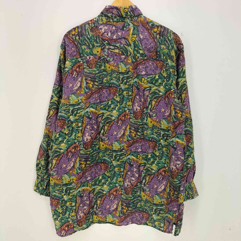 ロバートストック ROBERT STOCK 総柄 シルク100 レギュラーカラーシャツ メンズ import:L