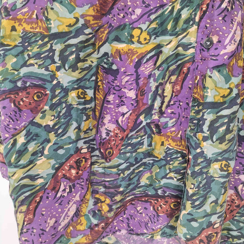 ロバートストック ROBERT STOCK 総柄 シルク100 レギュラーカラーシャツ メンズ import:L