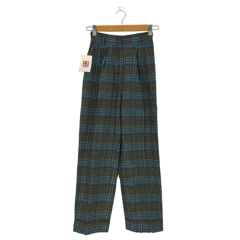 ケンゾーパリス KENZO PARIS チェック柄 センタープレス 2タック スラックスパンツ レディース import:S
