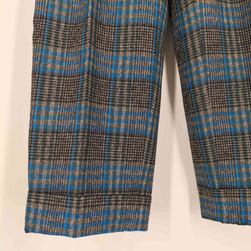 ケンゾーパリス KENZO PARIS チェック柄 センタープレス 2タック スラックスパンツ レディース import:S
