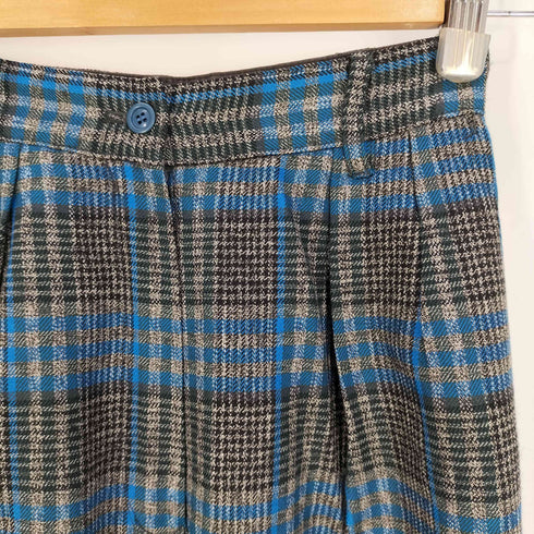 ケンゾーパリス KENZO PARIS チェック柄 センタープレス 2タック スラックスパンツ レディース import:S