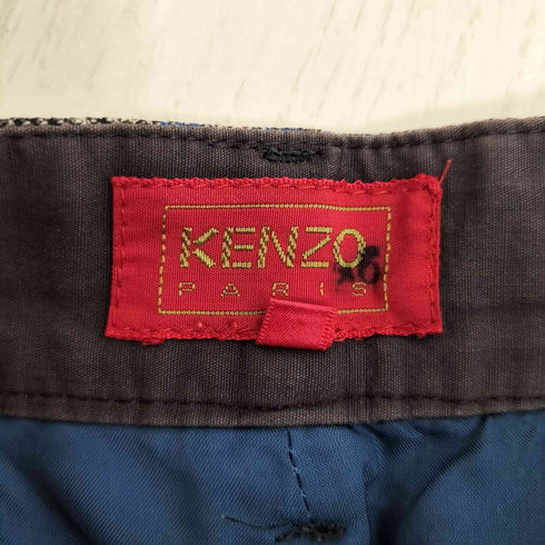 ケンゾーパリス KENZO PARIS チェック柄 センタープレス 2タック スラックスパンツ レディース import:S