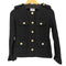 ランバンオンブルー LANVIN en Bleu 金ボタン エポレット ウールノーカラージャケット レディース