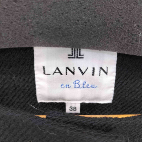 ランバンオンブルー LANVIN en Bleu 金ボタン エポレット ウールノーカラージャケット レディース