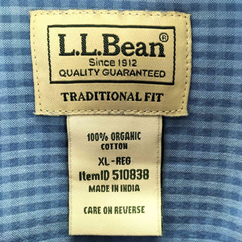 エルエルビーン L.L.Bean オーガニックコットン シアサッカーシャツ メンズ XL