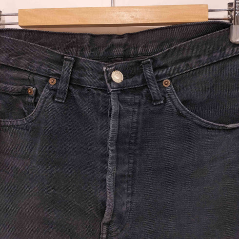 リーバイス Levis 90-2000s 501 ボタンフライ 後染めブラック ストレートデニム メンズ W30 L36