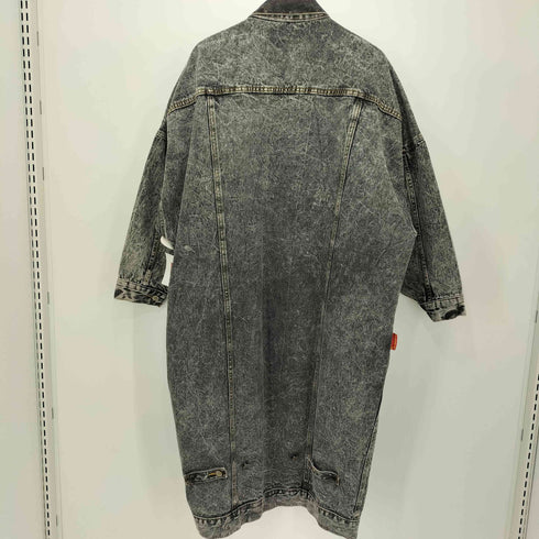 HOLLYWOOD ERA ウォッシュ加工 ブラックデニム ロングコート メンズ import:M
