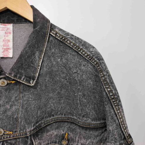 HOLLYWOOD ERA ウォッシュ加工 ブラックデニム ロングコート メンズ import:M