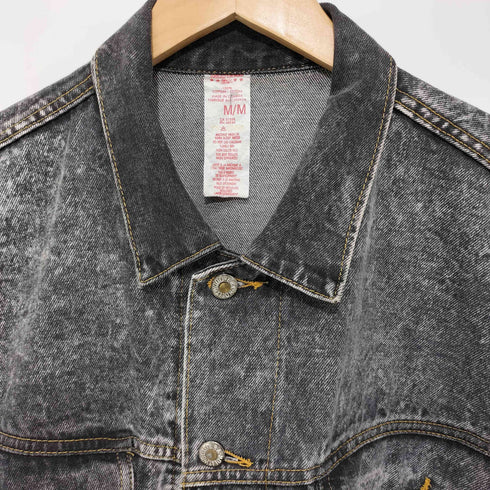 HOLLYWOOD ERA ウォッシュ加工 ブラックデニム ロングコート メンズ import:M